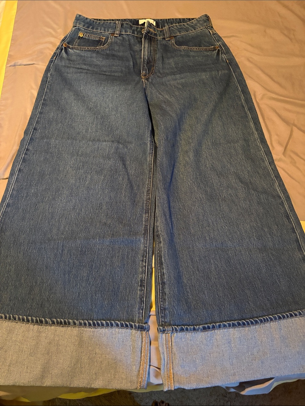 Wide-Leg Blue Denim Jeans for Women